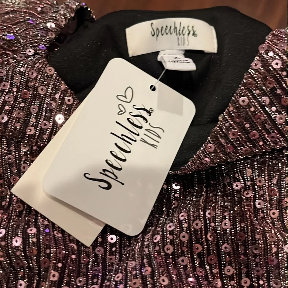 NWT - Speechless - Mauve Sequin Lined Dress - Girl's Size Large (10/12)